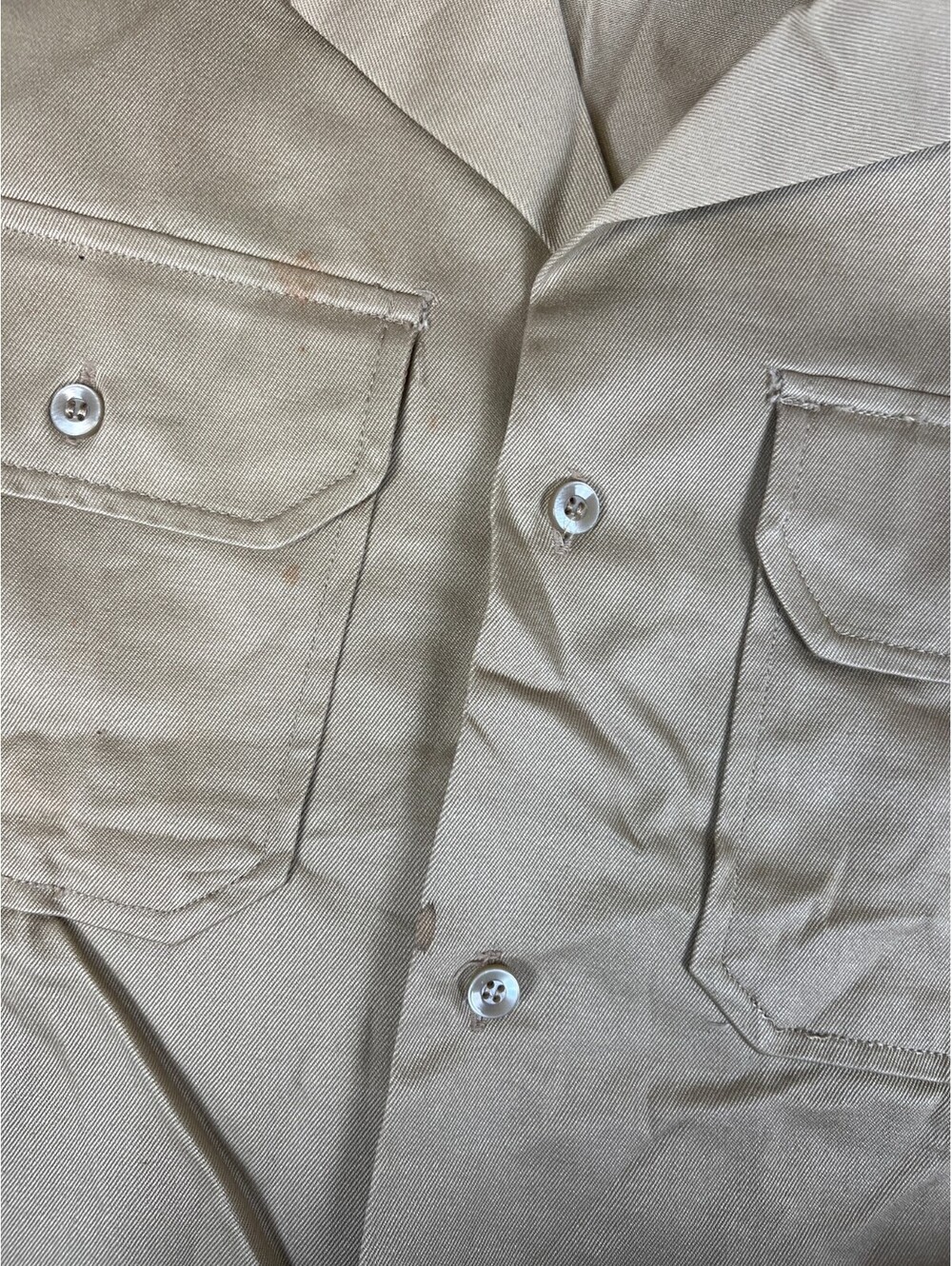 Vintage US Military Khaki Shirt Mens Medium Short Sleeve Utility Service Uniform - Picture 6 of 10